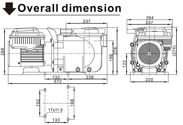 iLiving Variable Speed Above Ground Swimming Pool Pump, 2.2HP