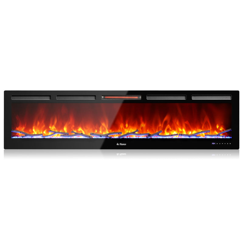 In Flames INF72W-3D WiFi Smart Wall Mounted Electric Fireplace - Tempered Glass - Backyard Provider