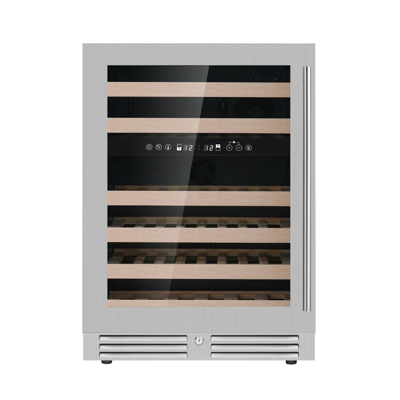 KingsBottle KBU145DX 24 Inch Under Counter LOW-E Glass Door Dual Zone Wine Cooler