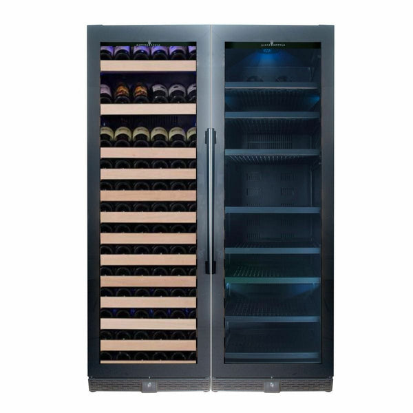 Kings Bottle 72" Large Wine And Beverage Cooler Drinks Combo With Clear Door - KBU170BW2-FG