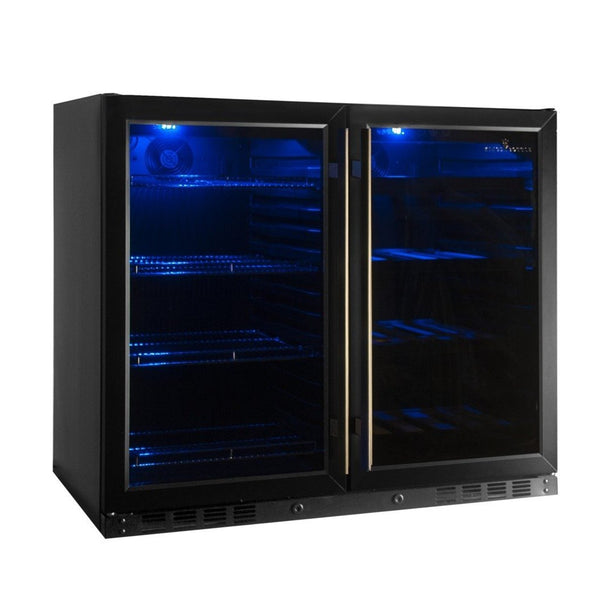 KingsBottle KBU28LRX 39 Inch Under Counter Wine And Beer Fridge Combo