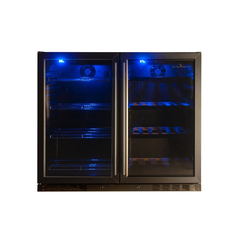 KingsBottle KBU28LRX 39 Inch Under Counter Wine And Beer Fridge Combo