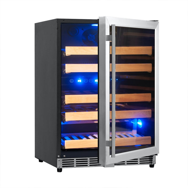 Kings Bottle KBU50DX 44 Bottles 24 inch Under Counter Dual Zone Wine Cooler