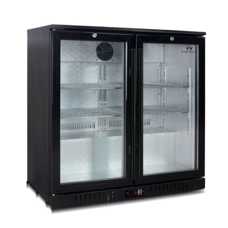 Kings Bottle Commercial Grade Back Bar Fridge, 2 Self-closing Glass Door - KBU56BP