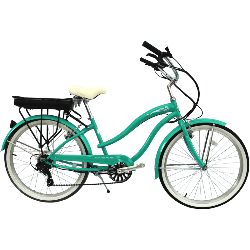 Micargi Luna 26" Beach Cruiser Step-Thru 48V 350W Electric Bike - LUNA-F-AQUA GREEN - ePower Go