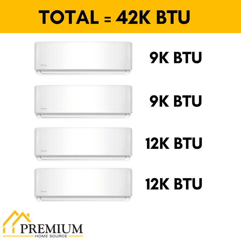 MRCOOL DIY Mini Split - 42,000 BTU 4 Zone Ductless Air Conditioner and Heat Pump with 25 ft. Install Kit, DIYM436HPW02C84