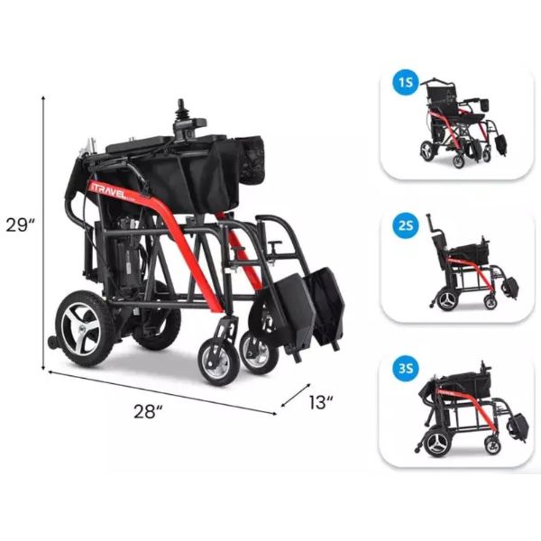 Metro Mobility iTravel Lite Folding Power Wheelchair - Backyard Provider