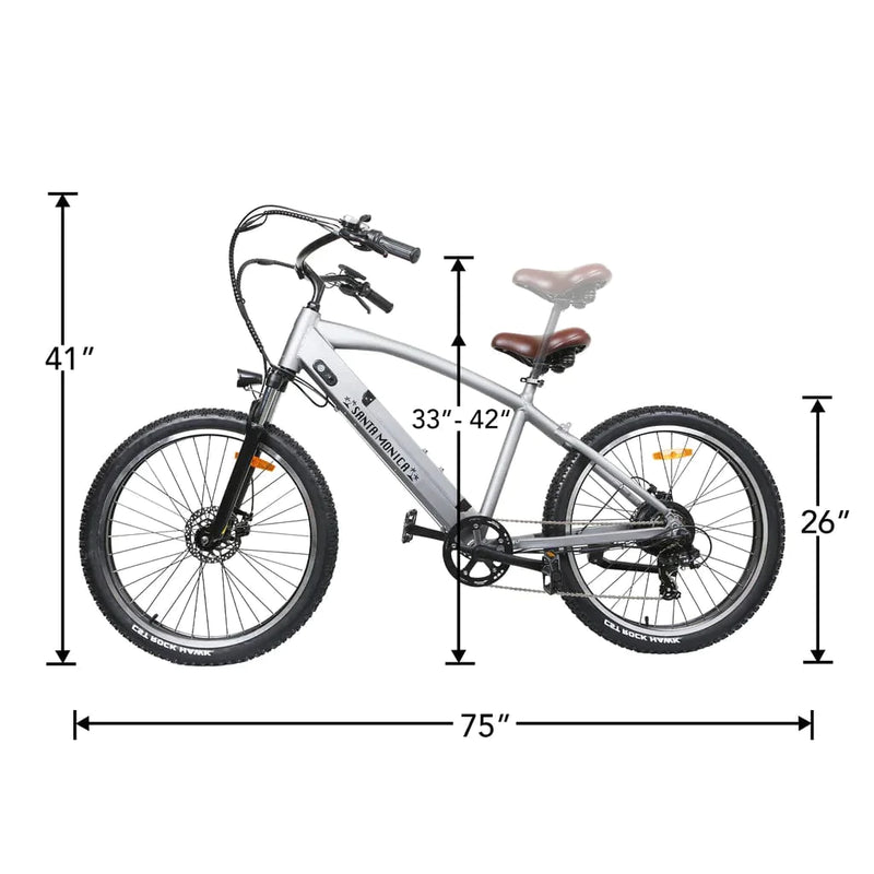 Nakto 26" Santa Monica 500W, 48V Cruiser Electric Bike - ePower Go