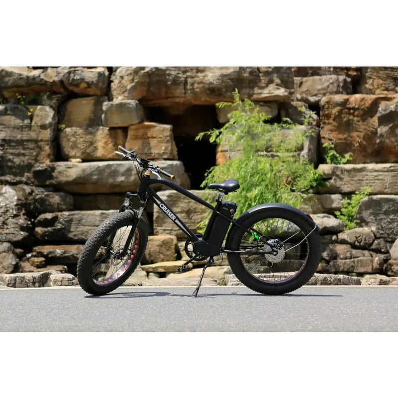 Nakto Super Cruiser 26" Fat Tire 500W 48V Electric Bike Black - ePower Go