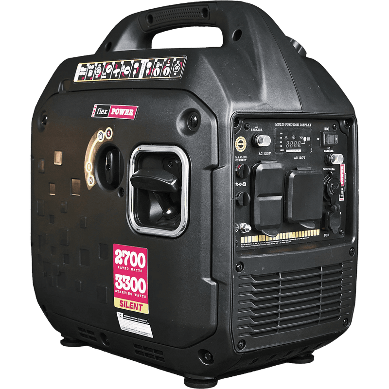 RVMP Flex Power 3300i Inverter Generator 2700W/3300W Low THD RV and Parallel Ready Gas New