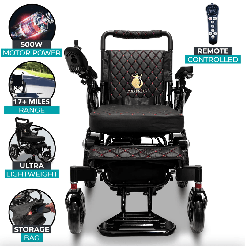 ComfyGo Majestic IQ-7000 Remote Controlled Electric Wheelchair With Optional Auto Fold