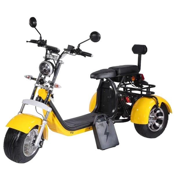 SoverSky T7.2 60V 2000W Fat Tire Electric Trike Scooter - SOV-T72-20AH-BLACK