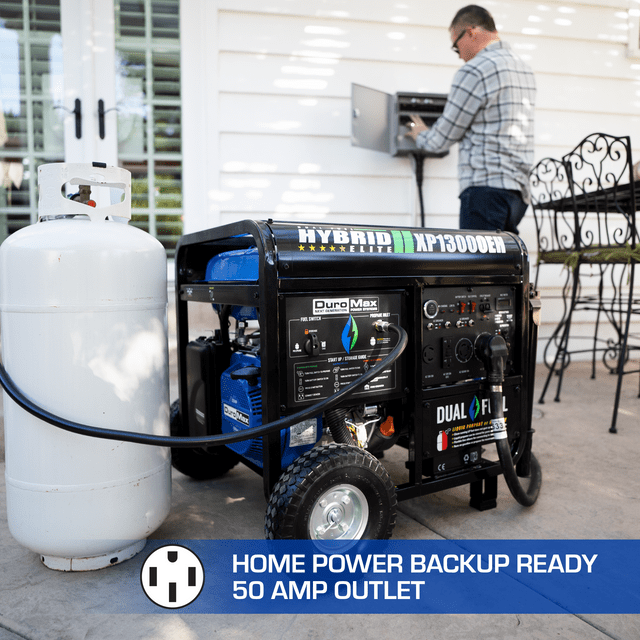 DuroMax 13,000 Watt Portable Dual Fuel Gas Propane Generator - XP13000EH