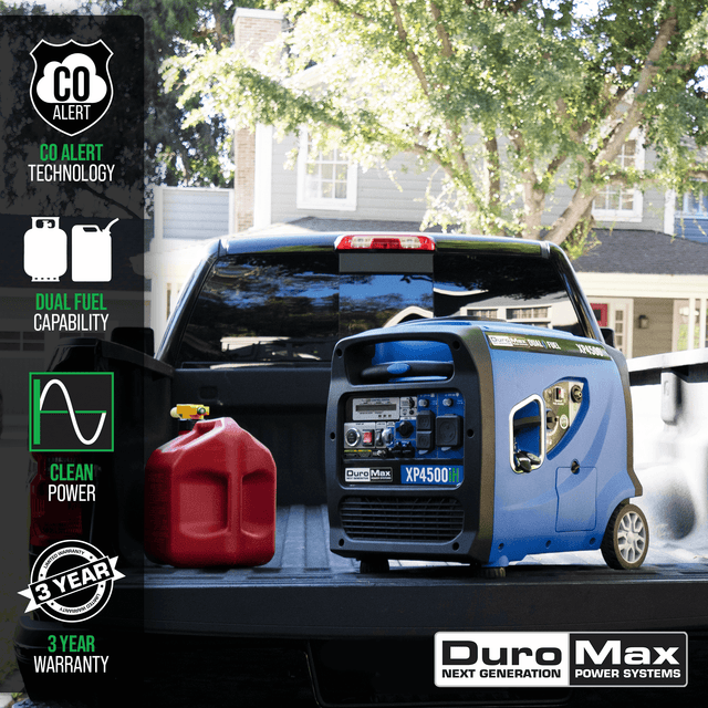 DuroMax 4,500 Watt Portable Dual Fuel Inverter Generator w/ CO Alert - XP4500iH