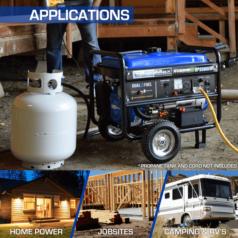 DuroMax 5,500 Watt Portable Dual Fuel Gas Propane Powered Generator - XP5500EH