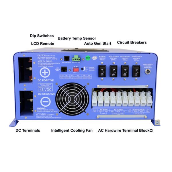 Aims Power 12000 Watt Pure Sine Inverter Charger & 48V Lithium Battery Off Grid/Back Up Kit