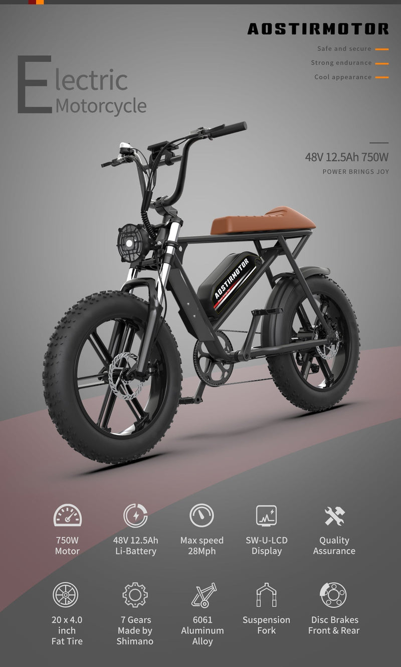 Aostirmotor Storm 750W 48V Fat Tire Electric Bike