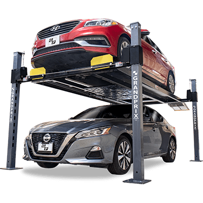 BendPak GP-9F Package GrandPrix Series 9,000 Lb. 4-Post Car Lift, Includes Caster Kit, Drip Trays and Aluminum Ramps - 5175254