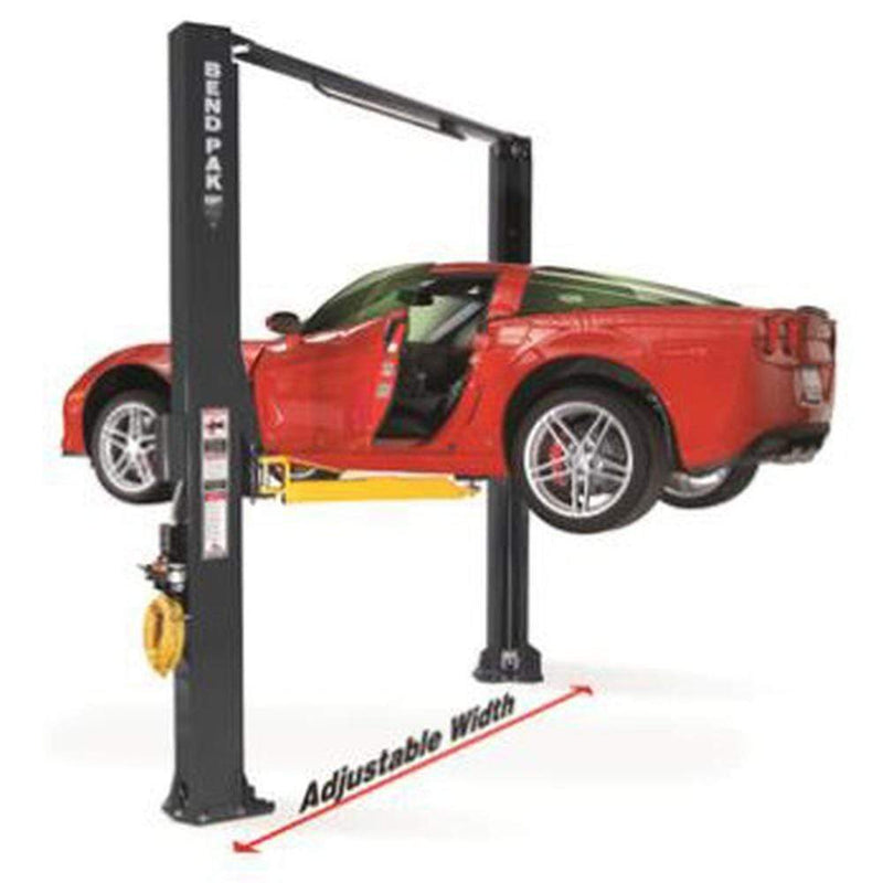 BendPak XPR-10AS-LP 2-Post Car Lift, 10K Capacity, Asymmetric Clearfloor, Adjustable Width, Screw Pads, LOW-PRO ARMS - 5175398