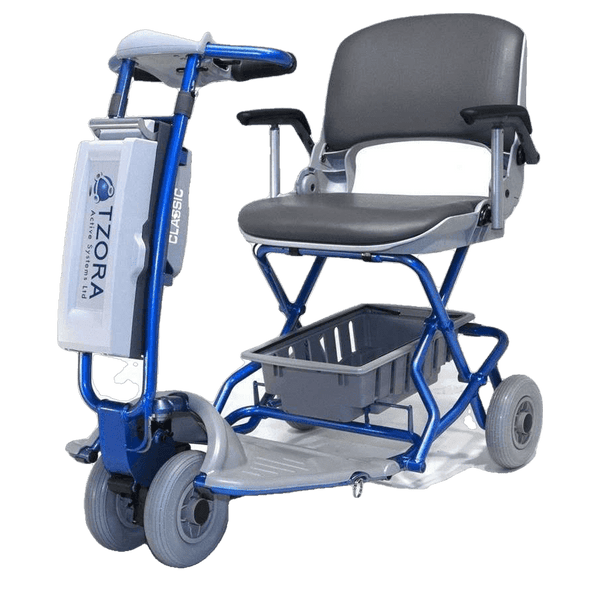 Tzora Light Classic Portable Lightweight Folding Mobility Scooter Blue - Backyard Provider