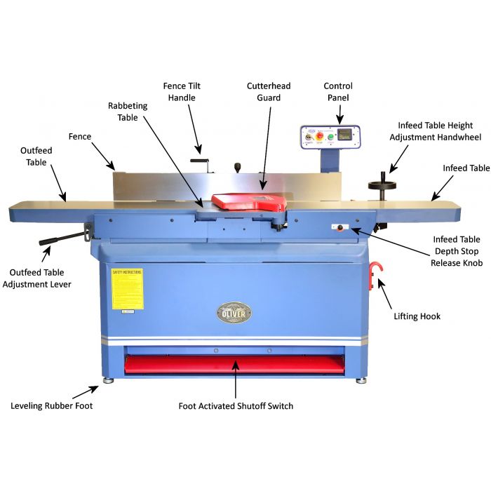 16" Parallelogram Jointer w/4 Sided Helical Cutterhead - 4275