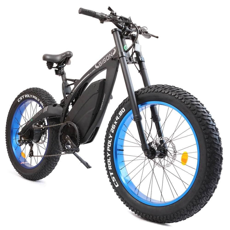 Ecotric Bison 48v 17.6AH 1000W Fat Tire Electric Bike, Matte Black - NS-SON26LCD-BL - ePower Go