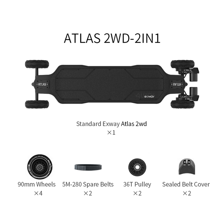 Exway Atlas Carbon 2WD 1500W All Terrain Electric Skateboard EB-A12WD