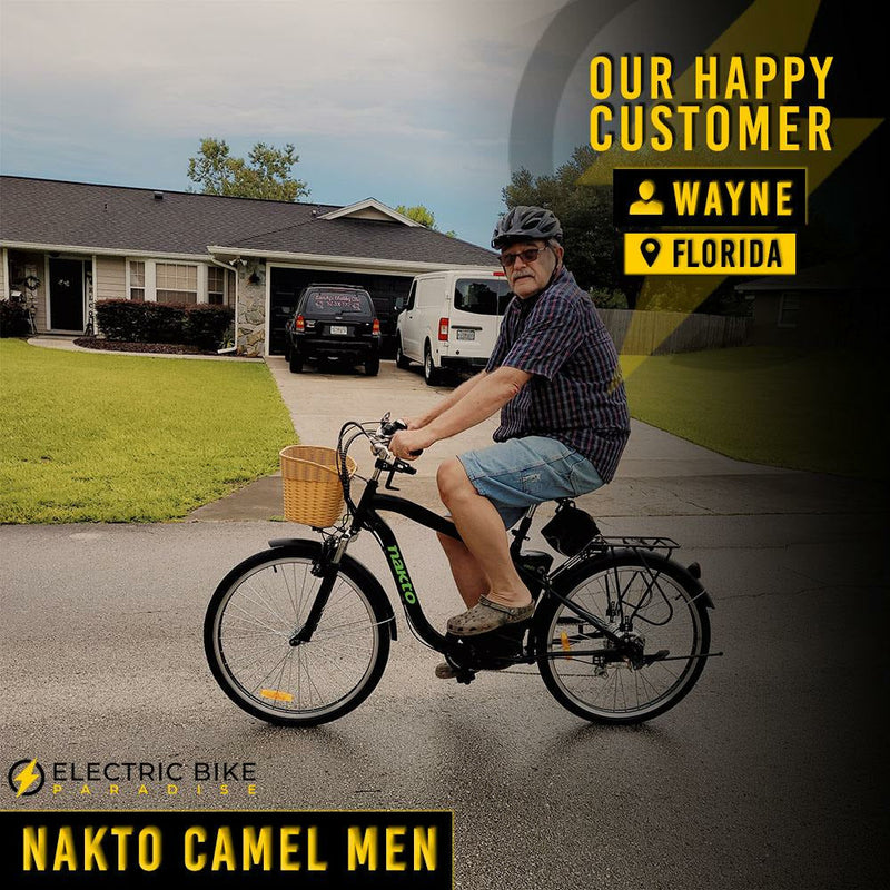 Nakto Camel Men 36V/10Ah 250W Cruiser Electric Bike With Plastic Basket