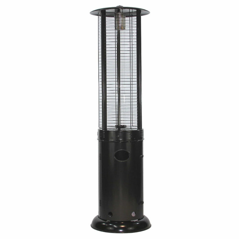 RADtec Ellipse Flame 78-Inch Tall Black Propane Patio Heater with Clear Glass 80-LLP-PT-HTR