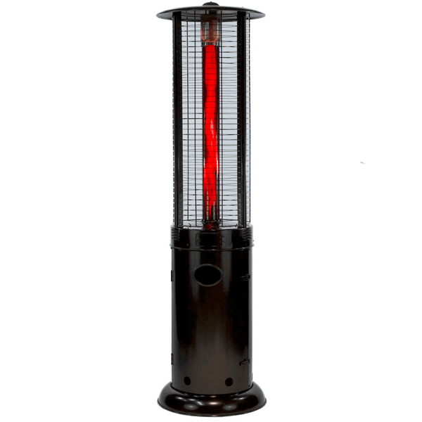 RADtec Ellipse Flame 78-Inch Tall Black Propane Patio Heater with Ruby Glass 80-ELL-FLM-HT