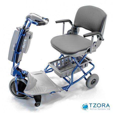 Tzora Elite Portable Compact Lightweight Folding Mobility Scooter Blue - Backyard Provider