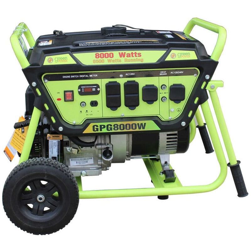 Green-Power America 8000W Portable Gas Powered Generator - GPG8000W - Backyard Provider